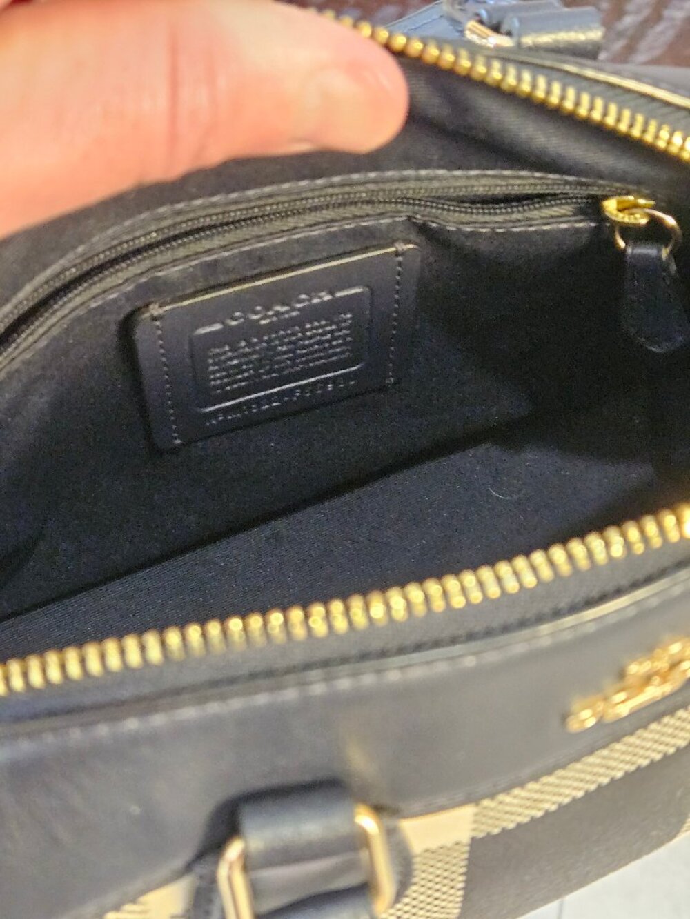 Women's Coach Mini-Bennett Satchel, Midnight Blue Plaid - Picture 5 of 16